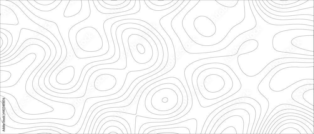 Fototapete Abstract undulate gray wave swirl. frequency soundwave. Contour maps vector illustration Topo contour map. Wave Topography and geography map grid  & topographic map background concept