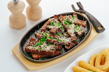 restaurant food on a white background. photos for the menu