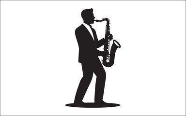 saxophone player silhouette