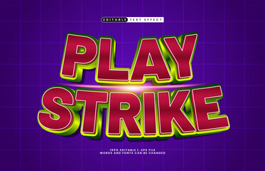 play strike editable text effect with a game and champion text effect