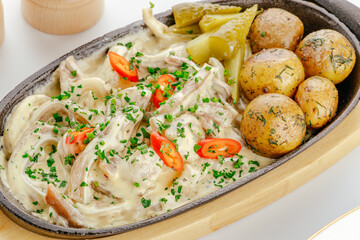 restaurant food on a white background. photos for the menu