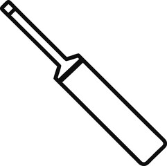 Outline icon of a cricket bat, Line art illustration of a cricket bat