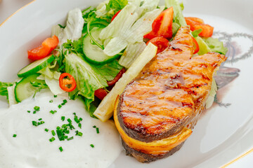 restaurant food on a white background. photos for the menu