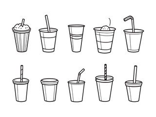 Party Cups line art icon fun celebration design