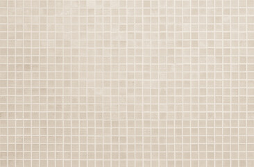 Cream light ceramic wall chequered and floor tiles mosaic background in bathroom, kitchen. Design pattern geometric with grid wallpaper texture decoration pool. Simple seamless abstract surface clean.