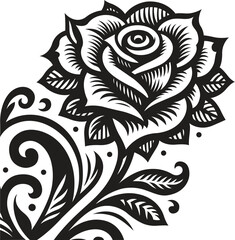 Rose decorative stylized in vector
