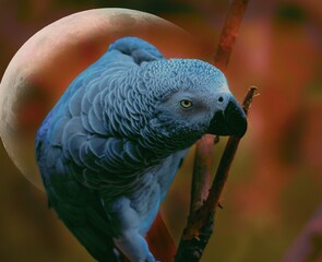 Obraz premium mystical portrait shot of a grey parrot