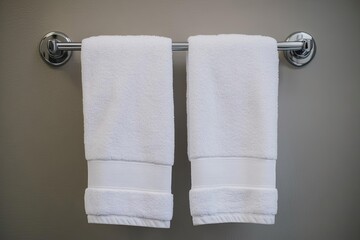White towels on chrome rack