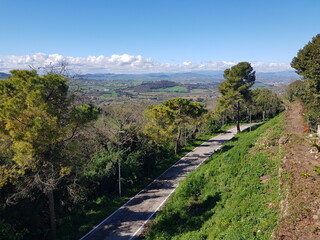 View of the countryside from the top of a hill in Castellon, Spain