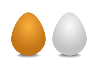 Huevos de gallina naranja y blanco 