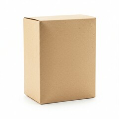 Empty kraft paper box isolated on white background