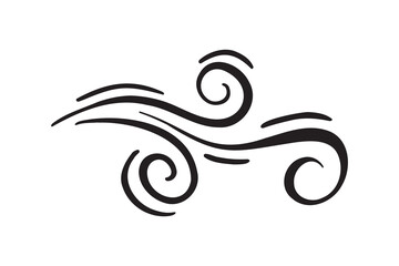 wind gust cartoon icon doodle hand drawn. Outline drawing wind gust cartoon line clipart symbol