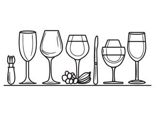 Party Dinnerware line art icon creative table design
