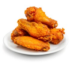 fried chicken wings on white plate