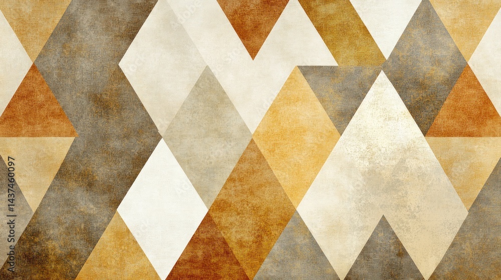 Poster abstract geometric pattern with triangles in muted colors