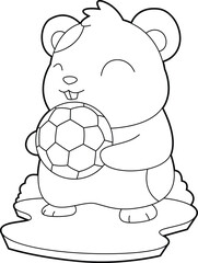 Hamster Soccer player Soccer Animal Vector Graphic Art Illustration