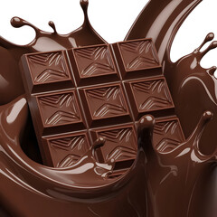 dark chocolate bar with splash