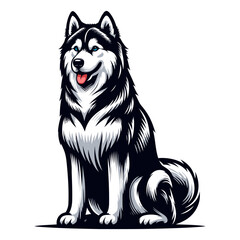 siberian husky vector and illustrations isolated on white background. © Spacecat