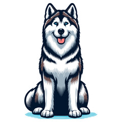 siberian husky vector and illustrations isolated on white background. © Spacecat