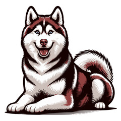 siberian husky vector and illustrations isolated on white background. © Spacecat