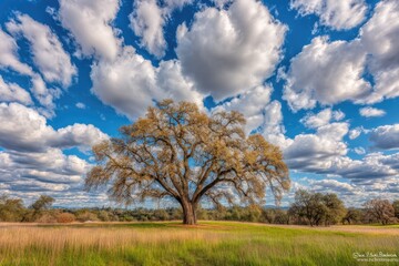 Obraz premium Majestic oak under a vibrant sky