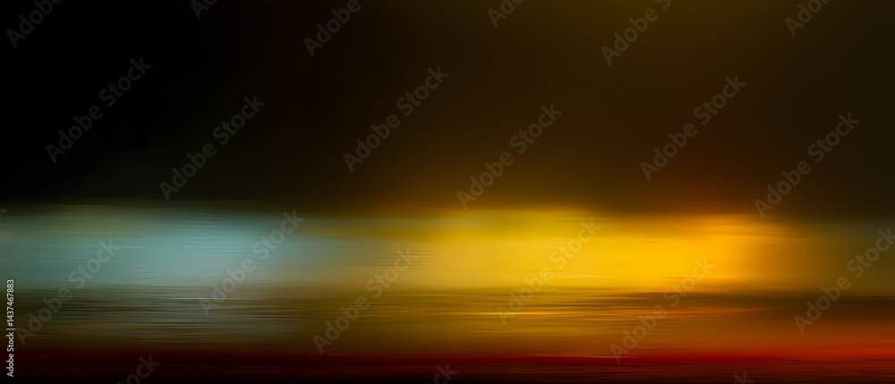 Wall mural abstract blurred background with dark tones and a gradient of yellow and blue.