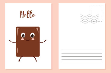 Chocolate Day Holiday piece postcard design layout sweet. Vector illustration.