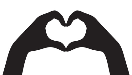 Fototapeta premium two hand making heart silhouette sign. hand gesture