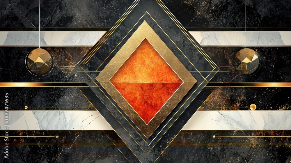 Poster elegant triangle-based abstract background with subtle texture and gold accents
