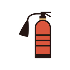 Simple Red Fire Extinguisher Illustration Featuring Three Horizontal Lines