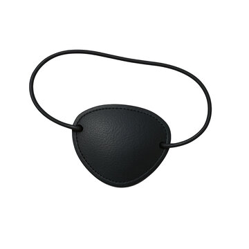 Black Leather Eye Patch Isolated on Transparent Background, Generative AI