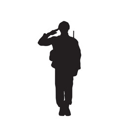 military solder salute in vector art