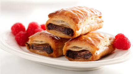 Flaky Pastry Delight with Layers of Buttery Puff and Rich Chocolate, Perfect for Indulging Your Sweet Tooth