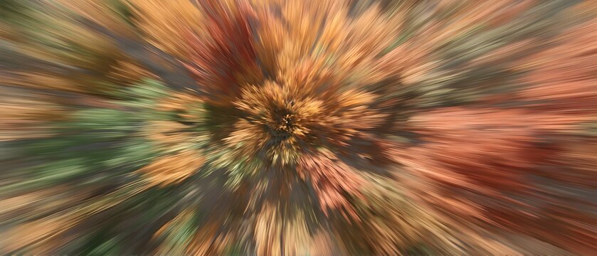 Abstract blurred background with radial zoom effect in earthy tones.