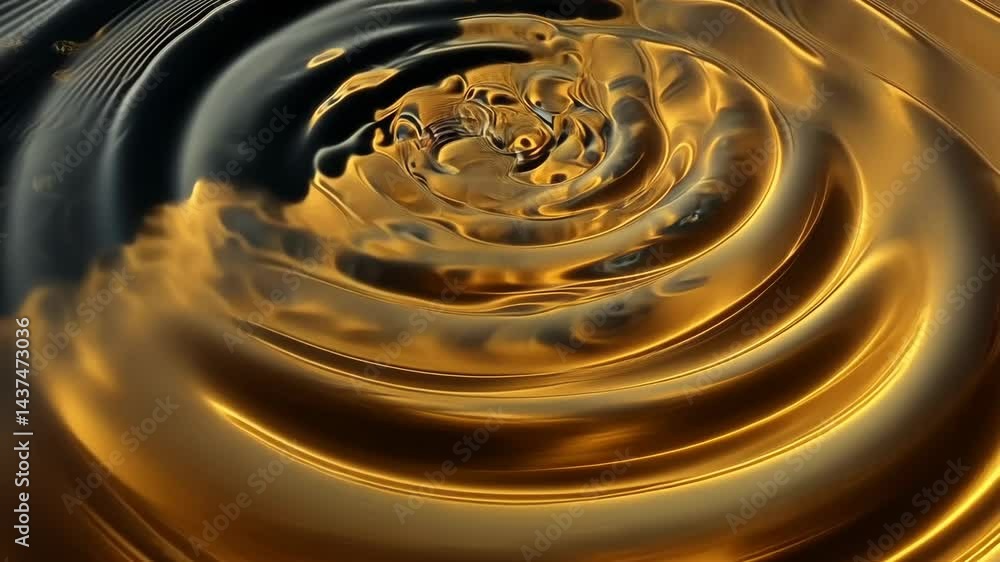 Aufkleber captivating golden ripples: a mesmerizing fluid dynamics sequence