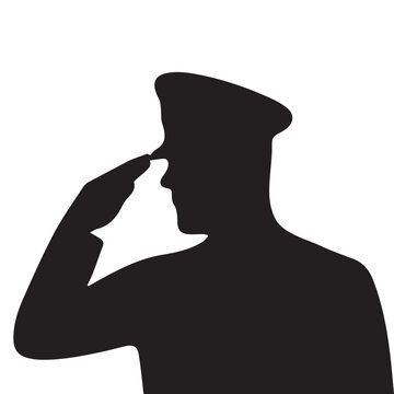 Military commander salute in vector art