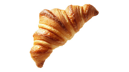 Fresh Baked Croissant on White Background