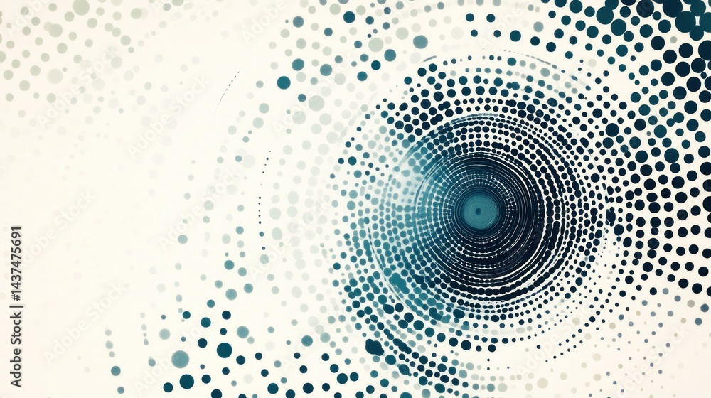 Poster abstract swirling pattern of dots