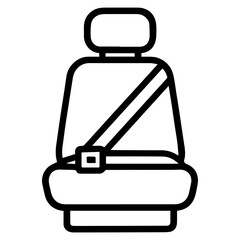 Car Seat Icon (with Seatbelt)