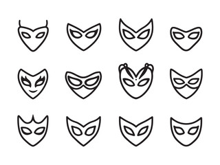 Party Mask Icon line art icon festive celebration design