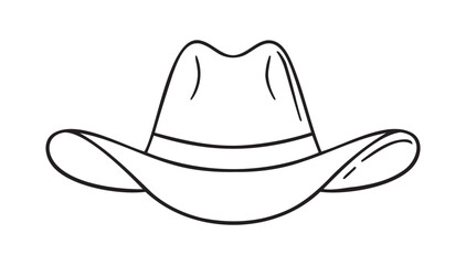 cowboy hat icon doodle hand drawn. Outline cowboy hat line drawing clipart symbol