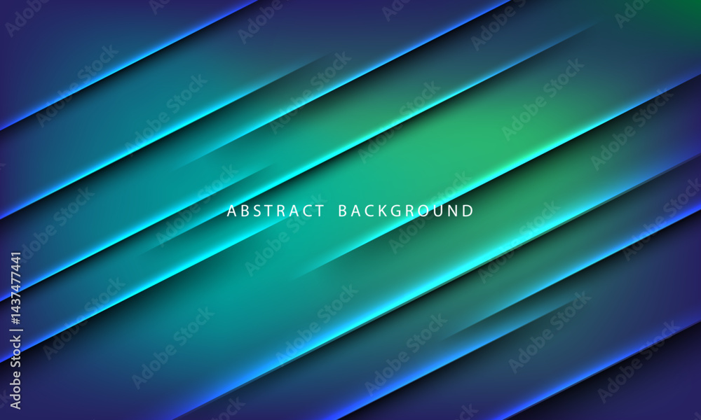 Poster abstract green blue black shadow line slash dynamic design modern background vector