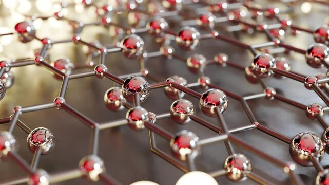 Graphene Is A Layer Molecular Structure is motion footage for scientific films and cinematic in medical scene. Also good background for scene and titles, logos.
