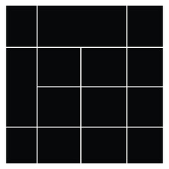 Photo collage template. Mood board grid. Square picture frame. Photography album layout. Vector illustration .EPS 10 . 