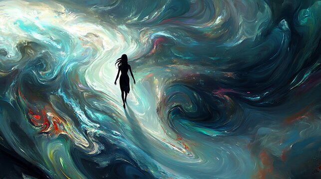 Woman abstract journey inner exploration