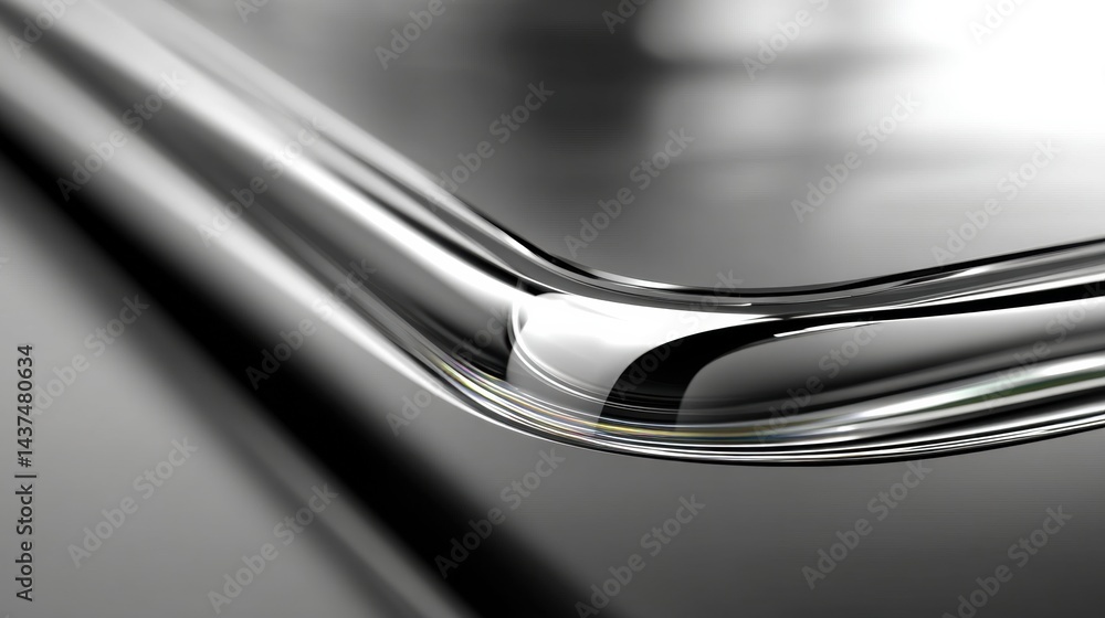 Aufkleber Detail View of Sleek Edge Screen Curvature With Subtle Ambient Reflection Showcasing Modern Design Elements and Craftsmanship Quality