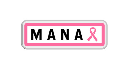 Panneau de sortie de Mana, Guyane avec Ruban Octobre Rose