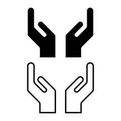 Set of Hope icon, human hand with empty symbol, help graphic design, vector illustration .