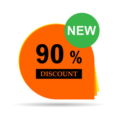 Sale discount label shadow icon, price offer symbol design, web sticker vector illustration .