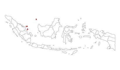 Indonesia detailed Riau Islands map shape, Flat web graphic concept icon symbol vector illustration .